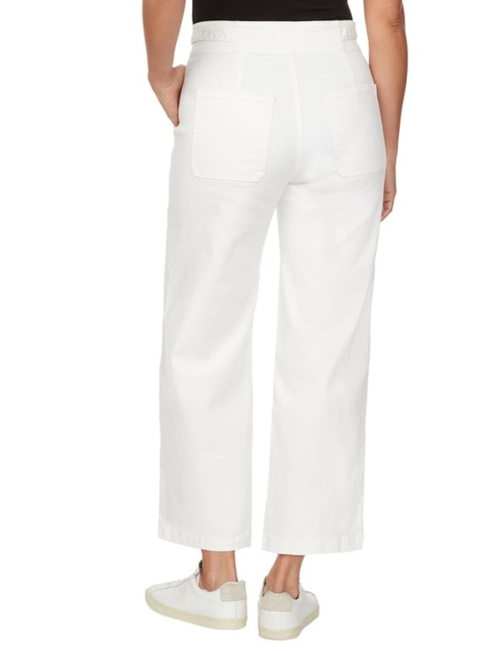 Hudson Wide Leg Pants White Coastal Resort High Rise Relaxed Casual Size 8 - Picture 3 of 7
